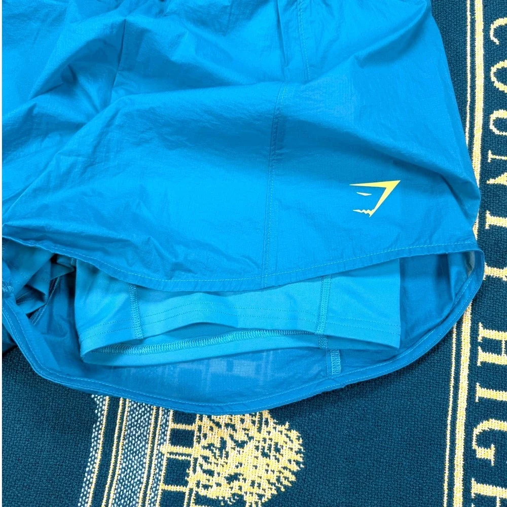 Gymshark Pulse 2 in 1 Shorts Men's M Court Blue Lined Running B1A4X 3